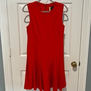 Premise Dresses Red Drop Waist Pleated Skirt Dress